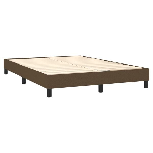 vidaXL Sommier &agrave; lattes de lit avec matelas Marron fonc&eacute; 140x200 cm
