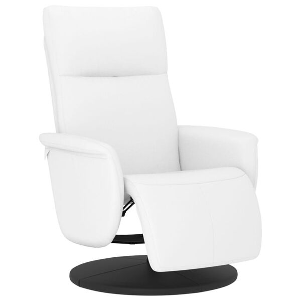 vidaXL Fauteuil inclinable avec repose-pieds blanc similicuir