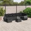 vidaXL Salon de jardin 8 pcs avec coussins noir r&eacute;sine tress&eacute;e
