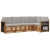vidaXL Ensemble de canap&eacute;s d'ext&eacute;rieur 4 pc Naturel et gris clair