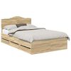 vidaXL Cadre de lit Ch&ecirc;ne Sonoma 120 x 190 cm Bois Ing&eacute;nierie