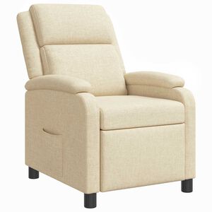 vidaXL Fauteuil inclinable Cr&egrave;me Tissu