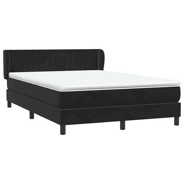 vidaXL Sommier &agrave; lattes de lit avec matelas noir 160x210 cm velours