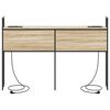 vidaXL Headboard de Rangement avec Station de Charge Ch&ecirc;ne sonoma