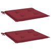 vidaXL Coussins de chaise de jardin lot de 2 rouge bordeaux 40x40x4 cm