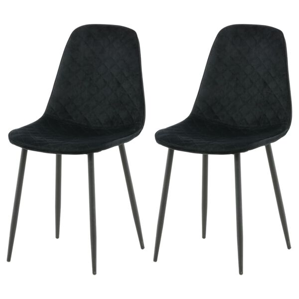 Venture Home Chaises &agrave; manger lot de 2 Polar velours points noir