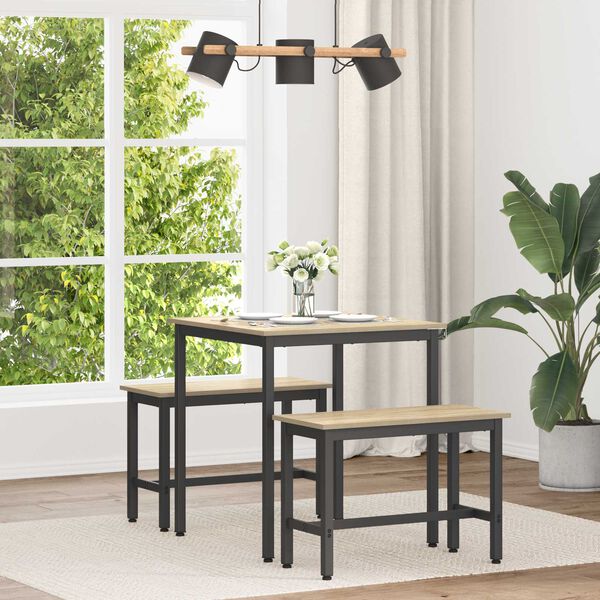 vidaXL Table de salle &agrave; manger / Table de repas M&Eacute;TAL