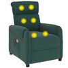 vidaXL Fauteuil de massage Vert fonc&eacute; Tissu
