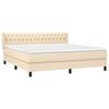 vidaXL Sommier &agrave; lattes de lit avec matelas Cr&egrave;me 180x200 cm Tissu