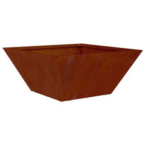 vidaXL Cache-pot de jardin Rouill&eacute; 35 x 35 x 15 cm Acier patin&eacute;