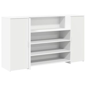 vidaXL Bureau de r&eacute;ception Blanc 180x50x103,5 cm Bois d'ing&eacute;nierie