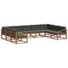 vidaXL Ensemble de canap&eacute;s d'ext&eacute;rieur 9 pcs Naturel et Anthracite