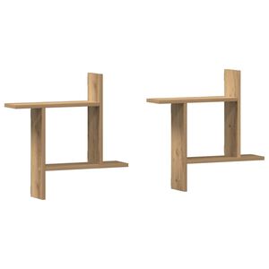 vidaXL &Eacute;tag&egrave;res murales 2 pcs ch&ecirc;ne artisanal bois d'ing&eacute;nierie