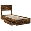 vidaXL Lit de Rangement Ch&ecirc;ne fum&eacute; 75 x 190 cm Bois d'ing&eacute;nierie