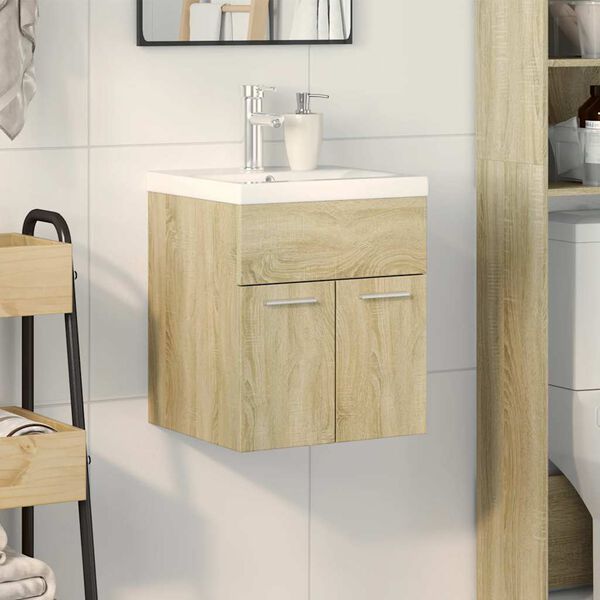 vidaXL Ensemble de meubles de salle de bain 2 pcs chêne sonoma