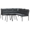 vidaXL Ensemble de canap&eacute;s de jardin et coussins noir acier textil&egrave;ne