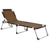 vidaXL Chaise longue pliable extra haute pour seniors Marron Aluminium