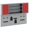vidaXL Ensemble d'armoires &agrave; outils 4 pc Rouge Acier enduit de poudre