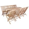 vidaXL Ensemble de meubles de jardin 9 pc Naturel Bois de teck massif