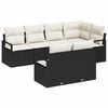 vidaXL Ensemble de canap&eacute; de jardin 7 pc Noir et Blanc polyrotin