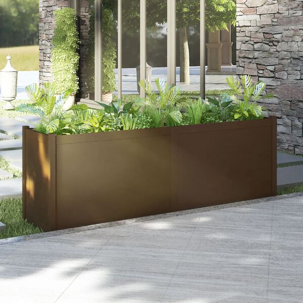 vidaXL Jardinière d'extérieur Marron miel 200x50x70 cm Pin massif
