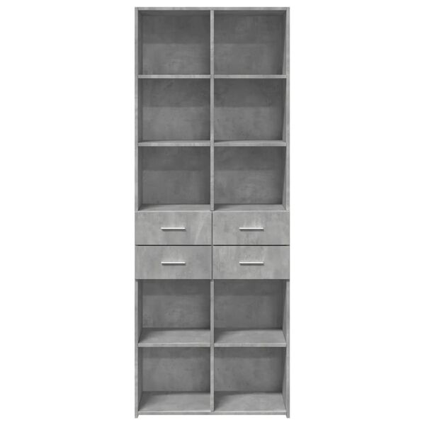 vidaXL Buffet haut gris b&eacute;ton 70x42,5x185 cm bois d'ing&eacute;nierie