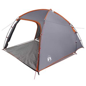 vidaXL Tente Cabane Gris et orange 370 x 230 x 185 cm taffetas