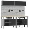 vidaXL Ensemble d'&eacute;tabli 8 pcs Noir et gris Acier enduit de poudre