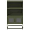 vidaXL Buffet haut vert olive 68x39x123 cm acier