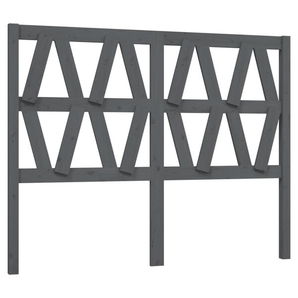 vidaXL T&ecirc;te de lit Gris 126x4x100 cm Bois massif de pin