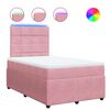 vidaXL Sommier &agrave; lattes de lit avec matelas Rose 120x200 cm Velours