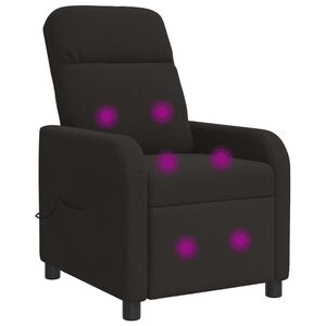 vidaXL Fauteuil de massage inclinable Noir Boucl&eacute;