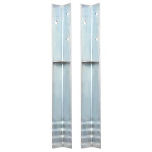 vidaXL Piquet de sol en forme de L 2 pcs Acier galvanis&eacute; 5 x 5 x 50 cm