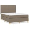 vidaXL Sommier &agrave; lattes de lit avec matelas Taupe 140x190 cm Tissu