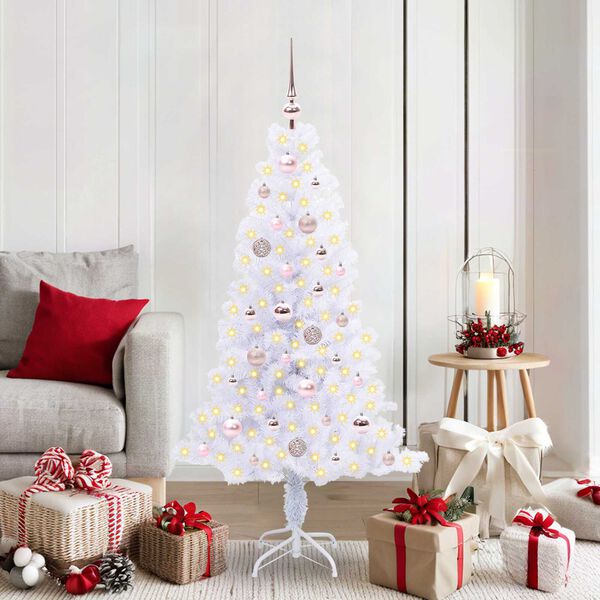 vidaXL Sapin de No&euml;l artificiel avec 150 LED Blanc 150 cm PVC et Acier