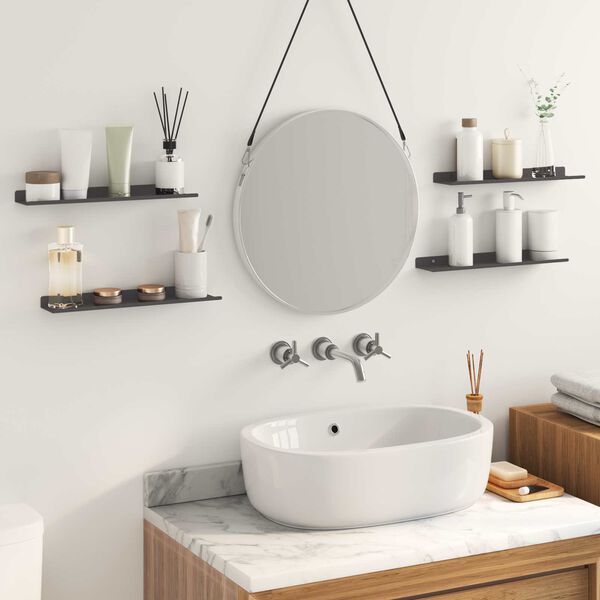 vidaXL &Eacute;tag&egrave;re flottante 4 pcs Noir 40 x 9 x 2,5 cm Acier