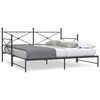 vidaXL Lit de jour et lit gigogne sans matelas noir 100x190 cm acier