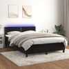vidaXL Sommier &agrave; lattes de lit avec matelas LED Noir 140x190cm Velours