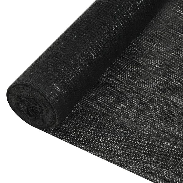 vidaXL Filet brise-vue Noir 1,2x50 m PEHD 195 g/m&sup2;