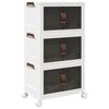 vidaXL Bo&icirc;te de rangement empilable avec roues &agrave; 3 niveaux 28 L