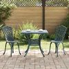 vidaXL Ensemble de tables de jardin 3 pcs Vert Aluminium coul&eacute;