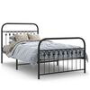vidaXL Cadre de lit m&eacute;tal sans matelas et pied de lit noir 100x200 cm