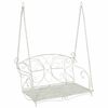vidaXL Banc Balan&ccedil;oire Acier 105,5 x 61 x 56 cm Blanc antique