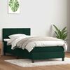 vidaXL Sommier &agrave; lattes de lit et matelas et LED vert fonc&eacute; 90x210 cm velours