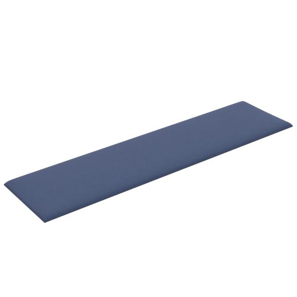 vidaXL Panneaux muraux 12 pcs Bleu 60x15 cm Tissu 1,08 m²