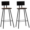 vidaXL Tabourets de bar lot de 2 bois massif de r&eacute;cup&eacute;ration
