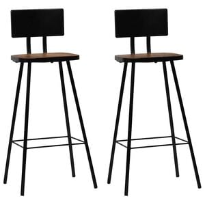 vidaXL Tabourets de bar lot de 2 bois massif de r&eacute;cup&eacute;ration