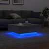 vidaXL Table basse avec lumi&egrave;res LED sonoma gris 80x80x31 cm