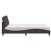 vidaXL Lit avec matelas marron fonc&eacute; 140x200 cm tissu