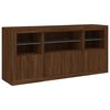 vidaXL Buffet avec lumières LED chêne marron 142,5x37x67 cm